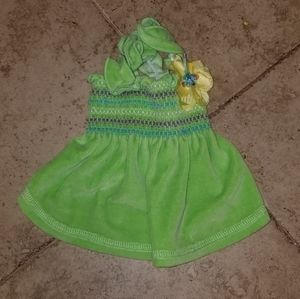 SMALL DOG GREEN DRESS